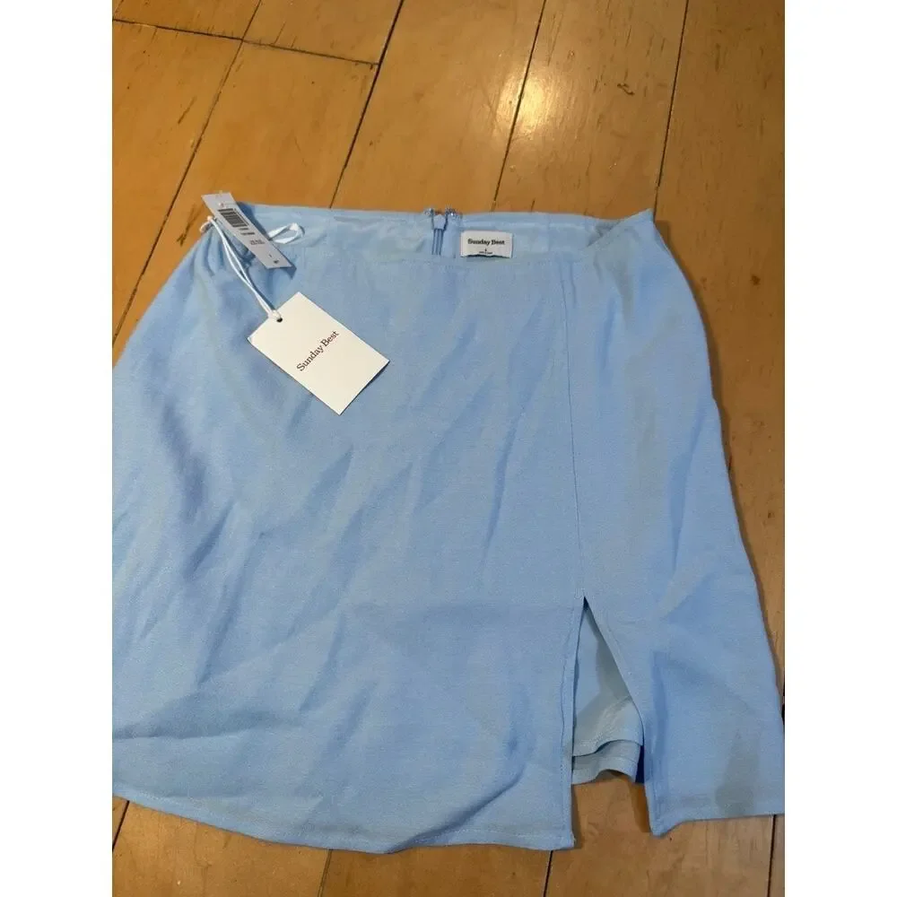 Aritzia Sunday Best Tatiana Skirt Sail Blue (Size 8, NWT)